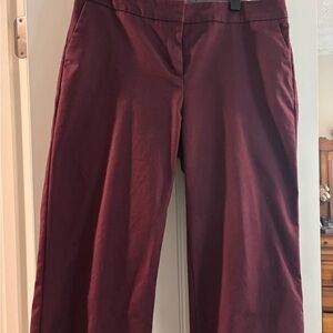Boden burgundy cropped wide leg pants